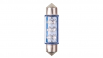 4CARS LED ŽIAROVKA 6LED 12V SV8,5 39MM MODRÁ