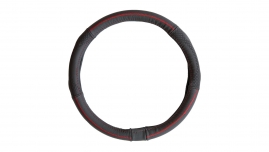 4CARS POŤAH VOLANTU 37-39CM pravá koža čierny s červeným obšitím