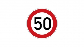 4CARS Samolepiaca značka rýchlosti 50 s priemerom 150mm 2. trieda