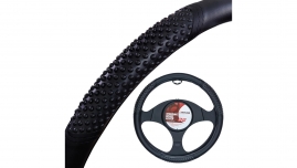 4CARS POŤAH VOLANTU 37-39CM čierny masážny